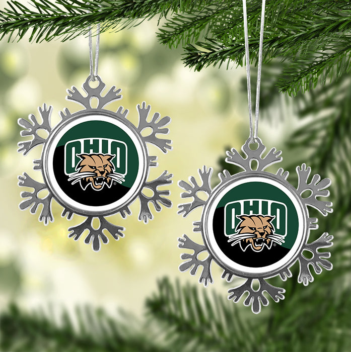 Ohio University Christmas Ornament - Snowflake Metal