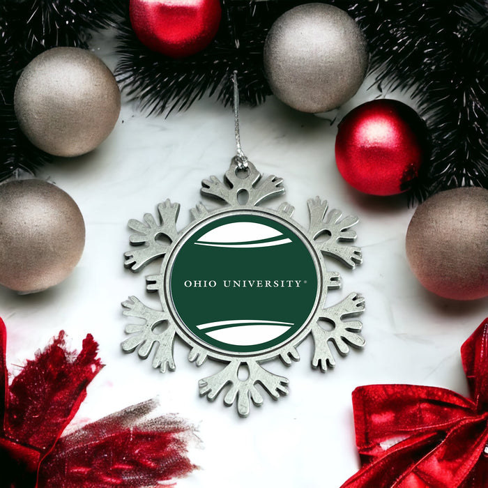 Ohio University Christmas Ornament - Snowflake Metal