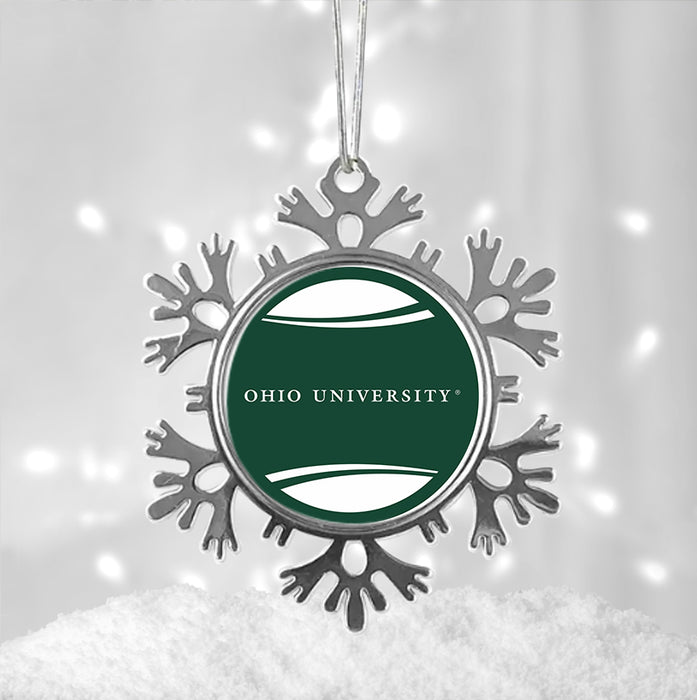 Ohio University Christmas Ornament - Snowflake Metal