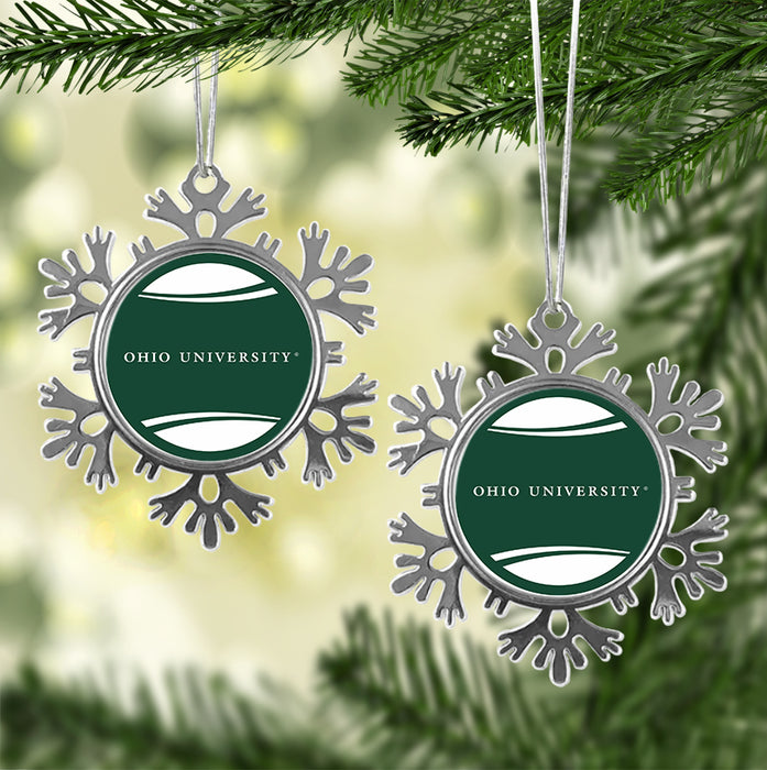 Ohio University Christmas Ornament - Snowflake Metal