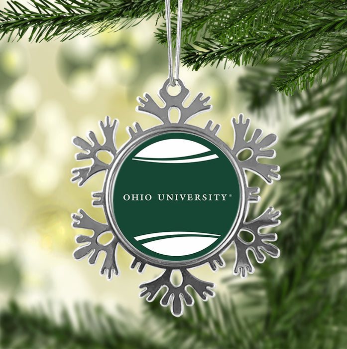 Ohio University Christmas Ornament - Snowflake Metal