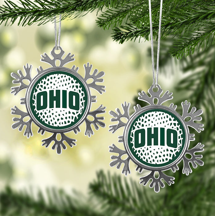 Ohio University Christmas Ornament - Snowflake Metal