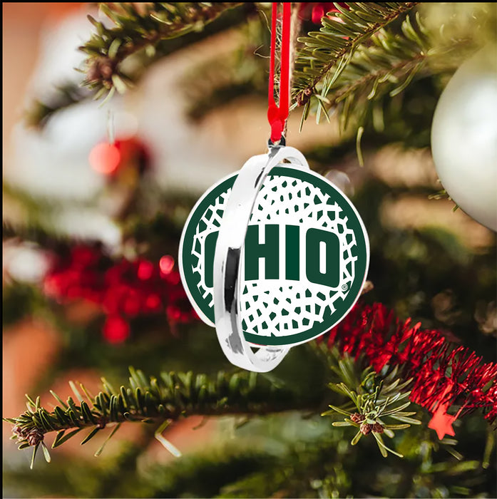 Ohio University Christmas Reversible Flat Round Ornament