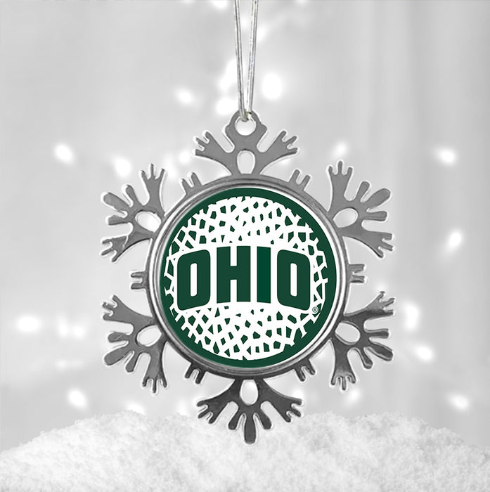 Ohio University Christmas Ornament - Snowflake Metal
