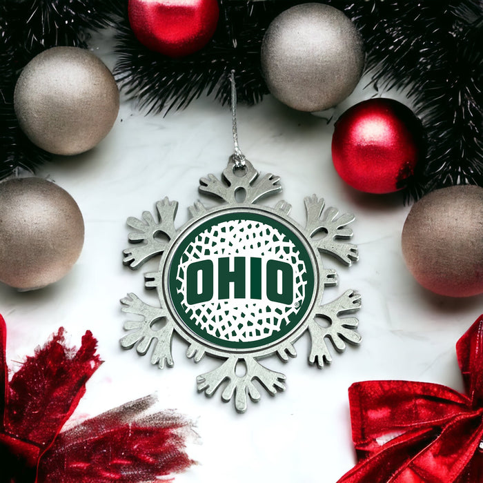Ohio University Christmas Ornament - Snowflake Metal