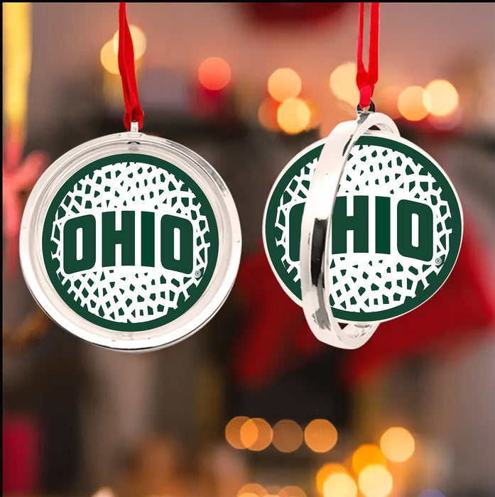 Ohio University Christmas Reversible Flat Round Ornament