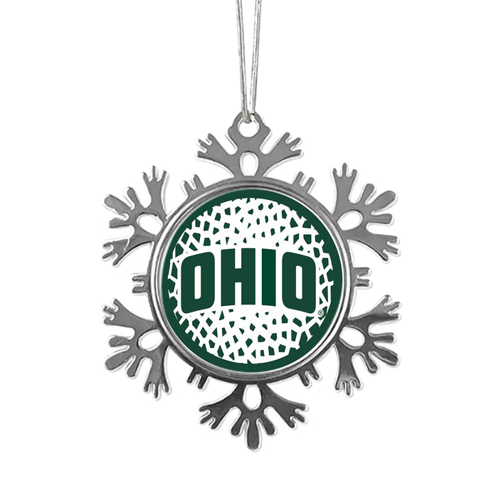 Ohio University Christmas Ornament - Snowflake Metal
