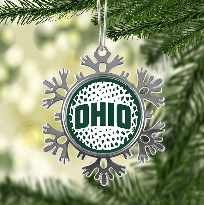 Ohio University Christmas Ornament - Snowflake Metal