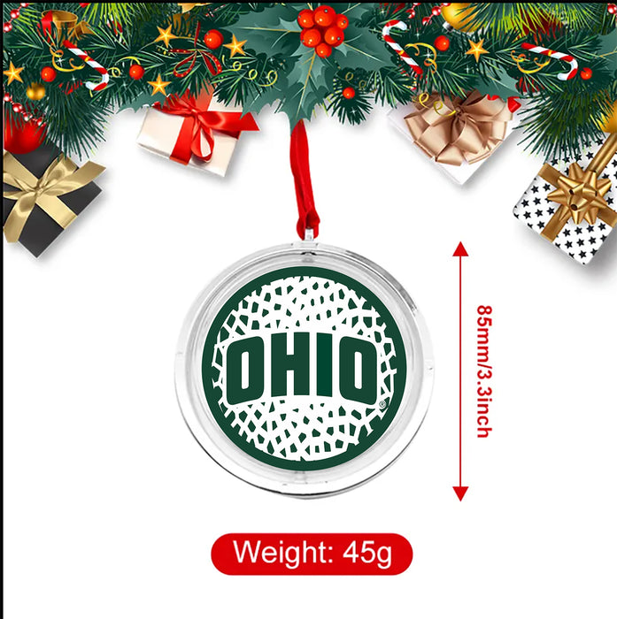 Ohio University Christmas Reversible Flat Round Ornament