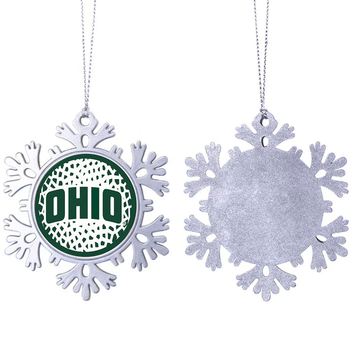 Ohio University Christmas Ornament - Snowflake Metal