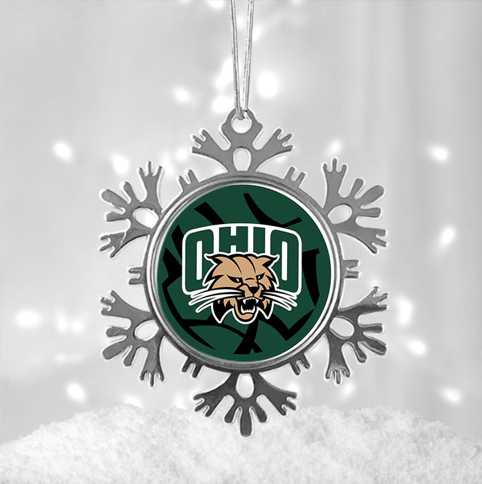 Ohio University Christmas Ornament - Snowflake Metal
