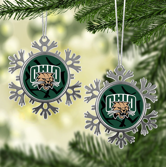 Ohio University Christmas Ornament - Snowflake Metal