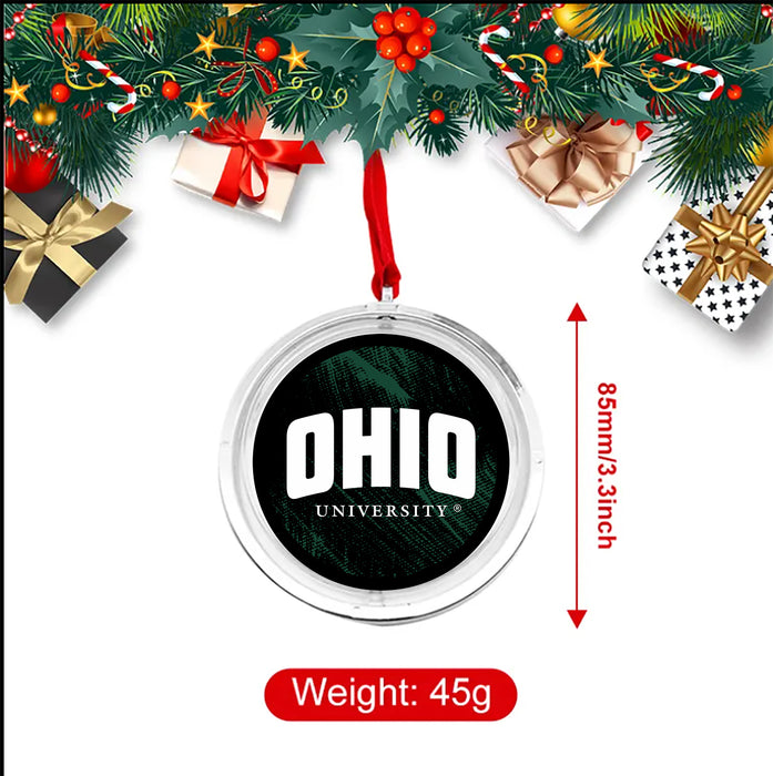 Ohio University Christmas Reversible Flat Round Ornament