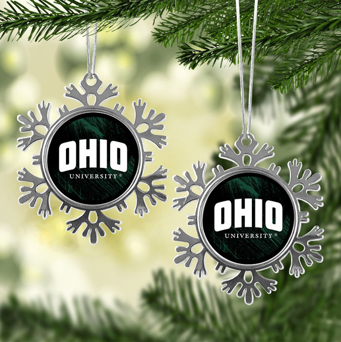 Ohio University Christmas Ornament - Snowflake Metal