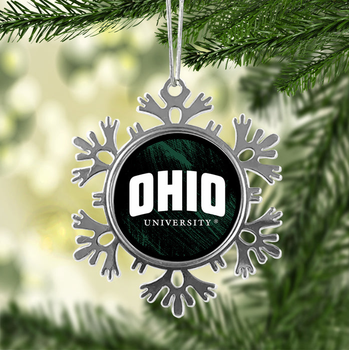 Ohio University Christmas Ornament - Snowflake Metal