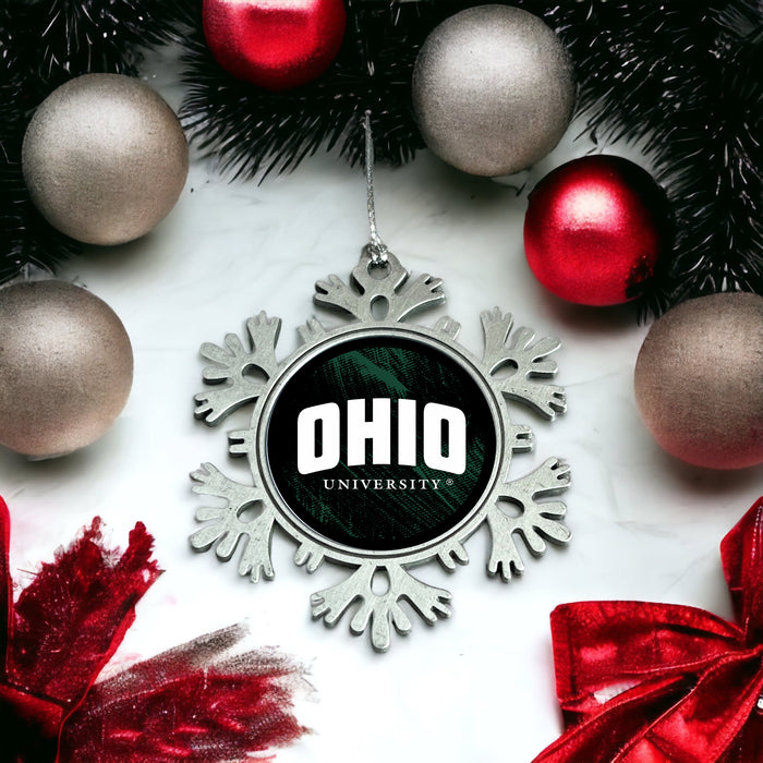 Ohio University Christmas Ornament - Snowflake Metal