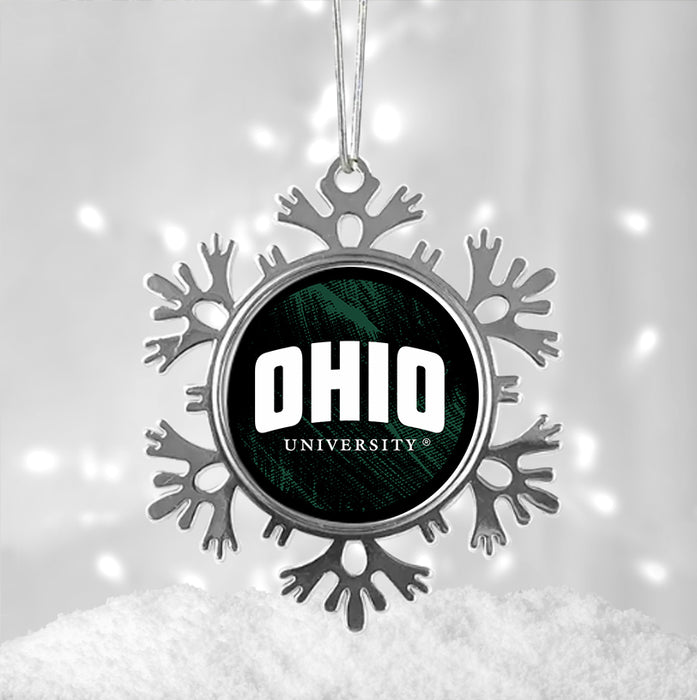 Ohio University Christmas Ornament - Snowflake Metal