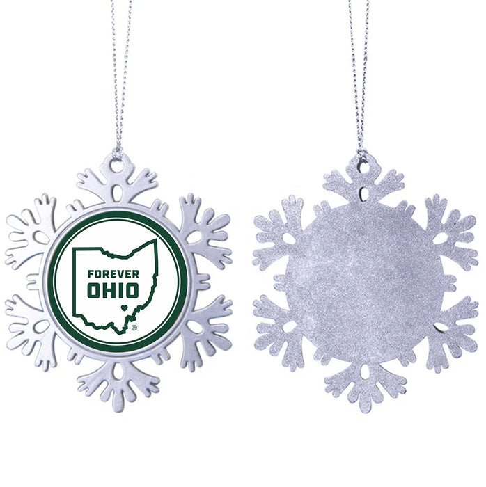 Ohio University Christmas Ornament - Snowflake Metal
