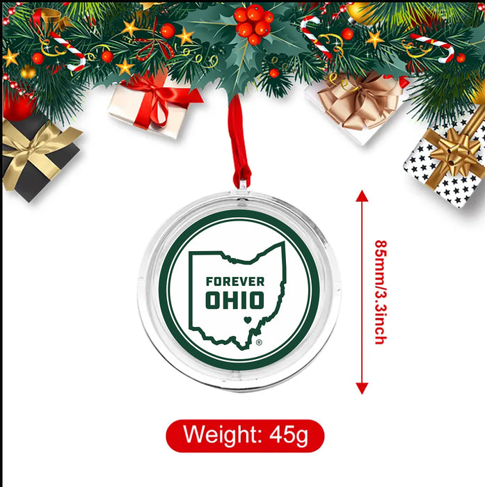 Ohio University Christmas Reversible Flat Round Ornament