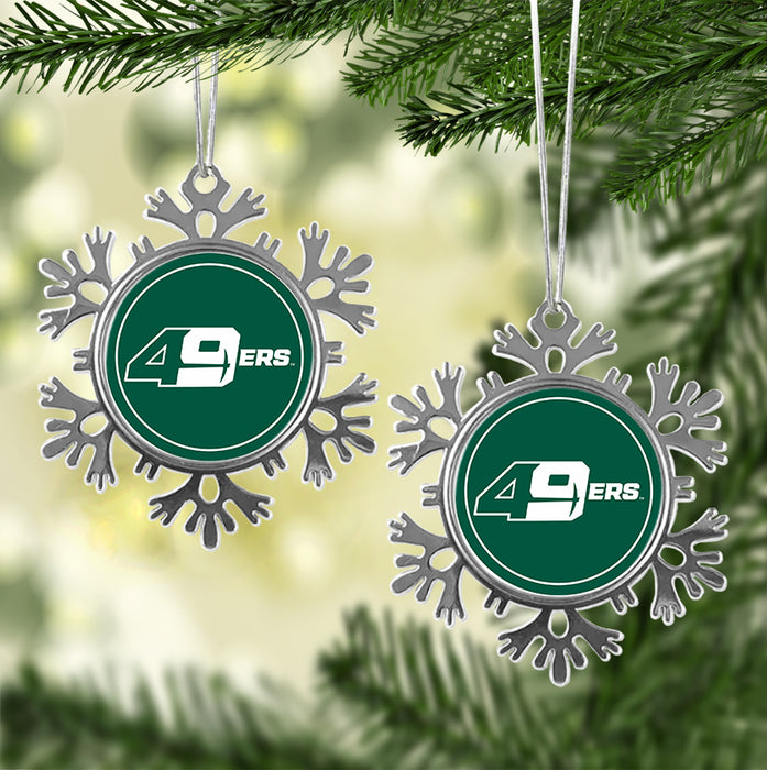 University of North Carolina at Charlotte Christmas Ornament - Snowflake Metal