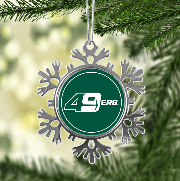 University of North Carolina at Charlotte Christmas Ornament - Snowflake Metal