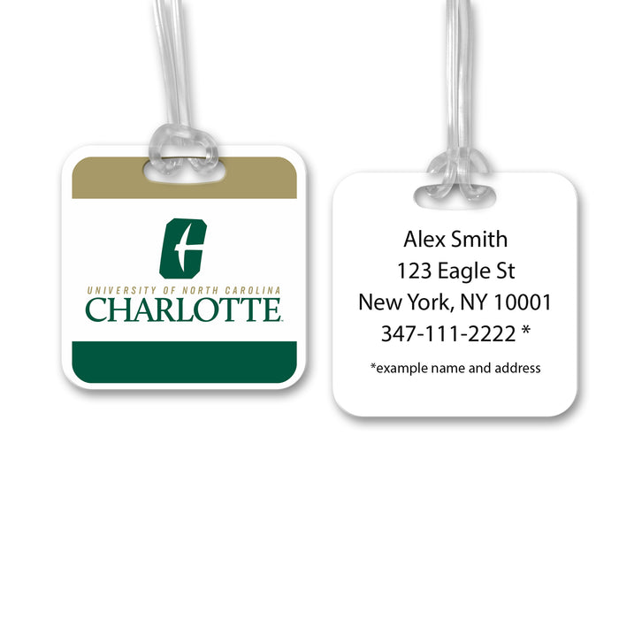 University of North Carolina at Charlotte Luggage Bag Tag (square)
