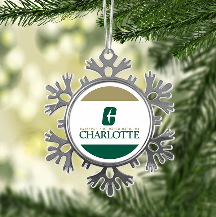University of North Carolina at Charlotte Christmas Ornament - Snowflake Metal