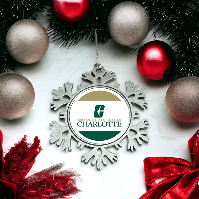 University of North Carolina at Charlotte Christmas Ornament - Snowflake Metal