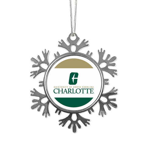 University of North Carolina at Charlotte Christmas Ornament - Snowflake Metal