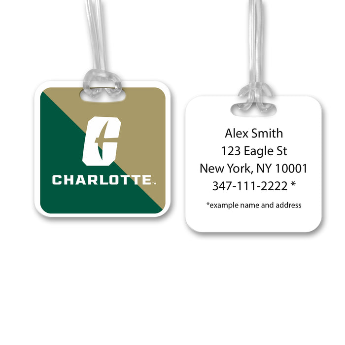 University of North Carolina at Charlotte Luggage Bag Tag (square)