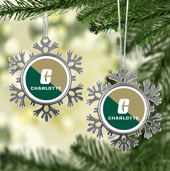 University of North Carolina at Charlotte Christmas Ornament - Snowflake Metal