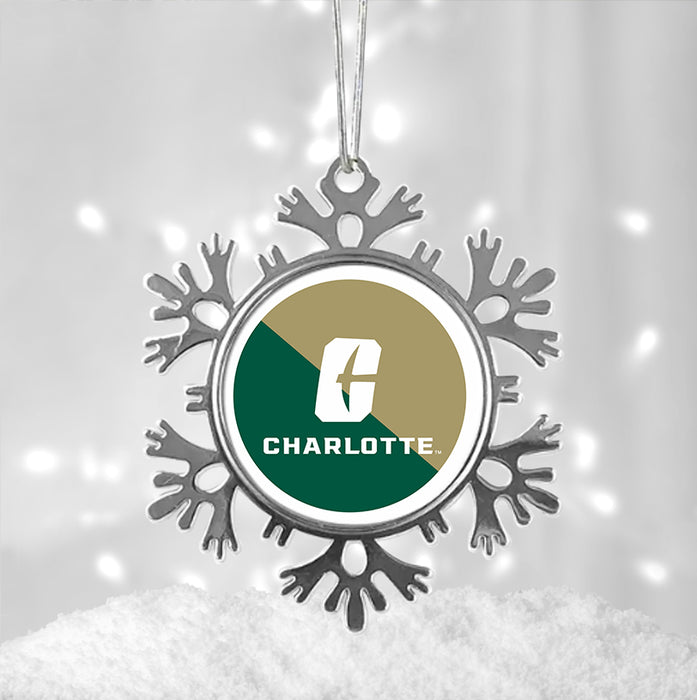 University of North Carolina at Charlotte Christmas Ornament - Snowflake Metal