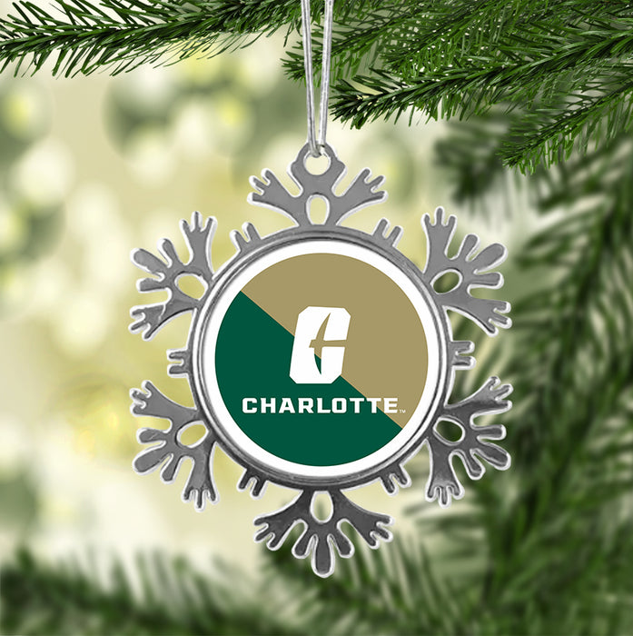 University of North Carolina at Charlotte Christmas Ornament - Snowflake Metal