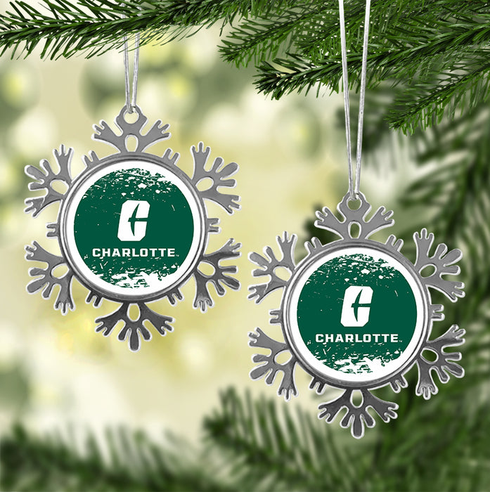 University of North Carolina at Charlotte Christmas Ornament - Snowflake Metal