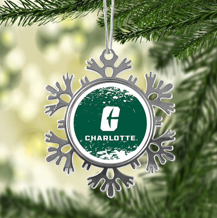 University of North Carolina at Charlotte Christmas Ornament - Snowflake Metal