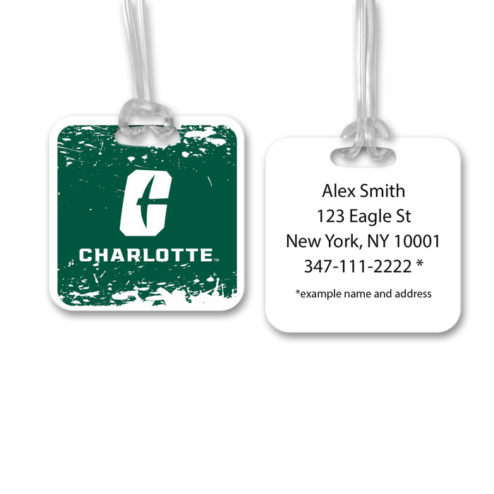 University of North Carolina at Charlotte Luggage Bag Tag (square)
