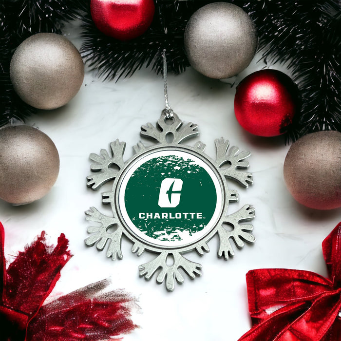 University of North Carolina at Charlotte Christmas Ornament - Snowflake Metal