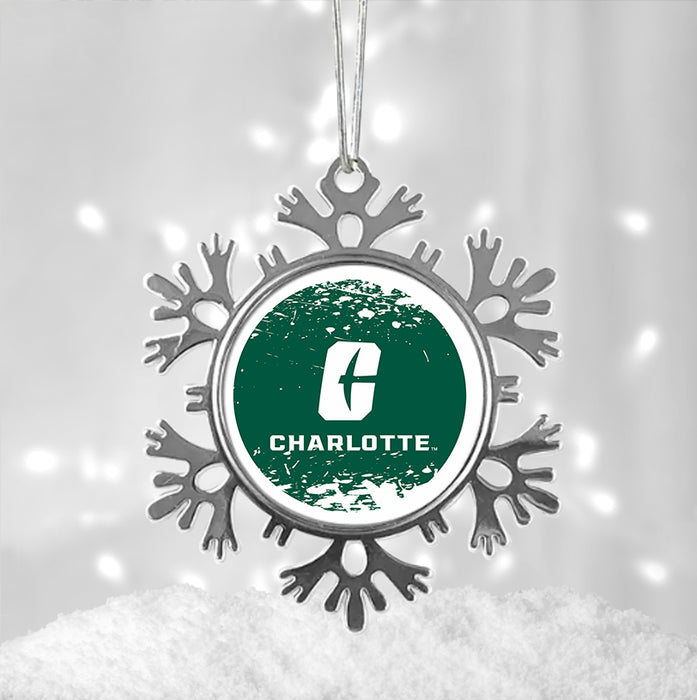 University of North Carolina at Charlotte Christmas Ornament - Snowflake Metal