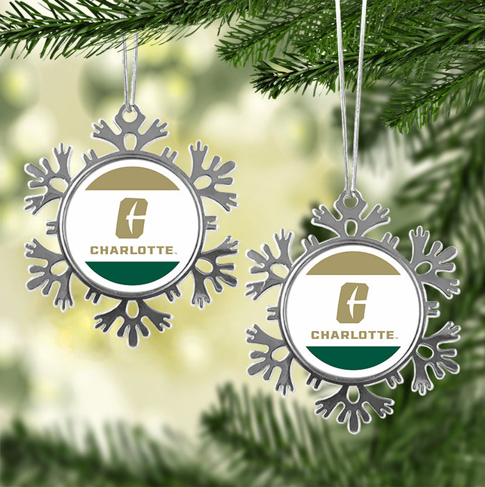 University of North Carolina at Charlotte Christmas Ornament - Snowflake Metal