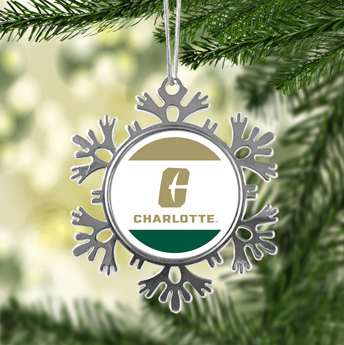 University of North Carolina at Charlotte Christmas Ornament - Snowflake Metal