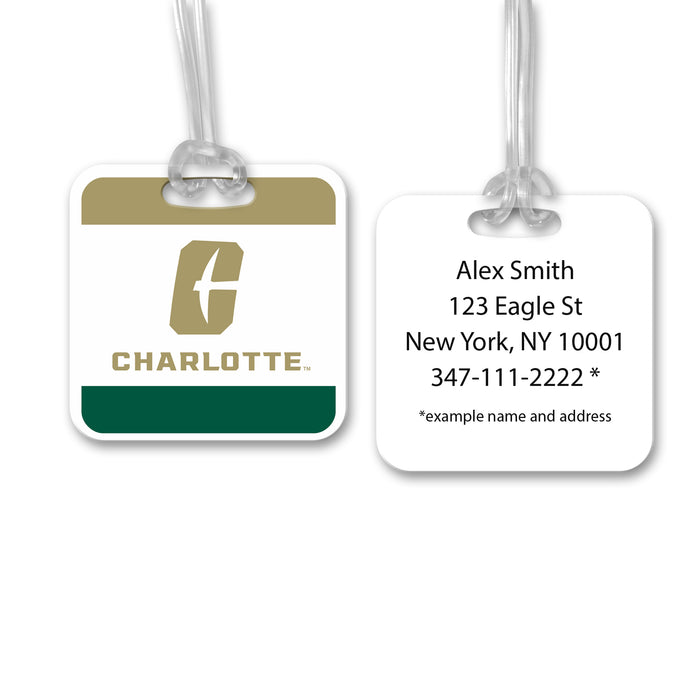 University of North Carolina at Charlotte Luggage Bag Tag (square)