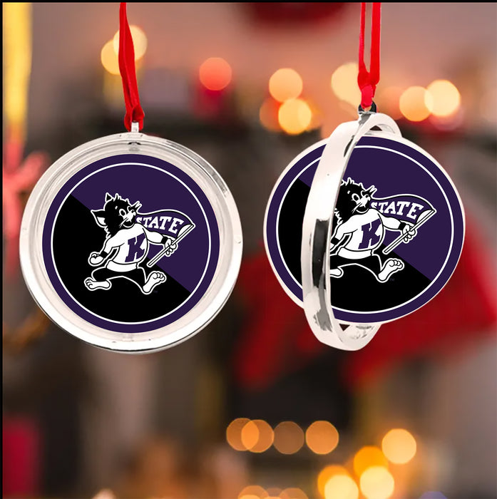 Kansas State University Christmas Reversible Flat Round Ornament
