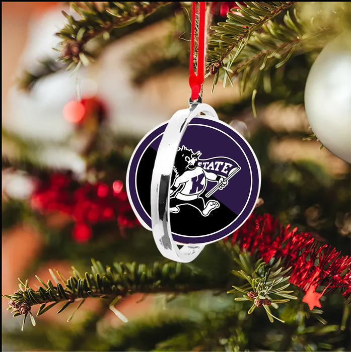 Kansas State University Christmas Reversible Flat Round Ornament