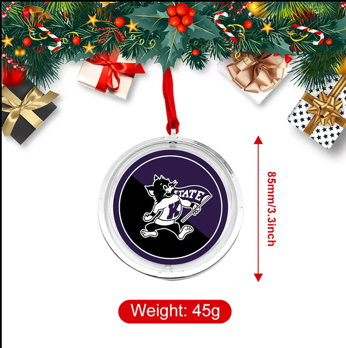 Kansas State University Christmas Reversible Flat Round Ornament