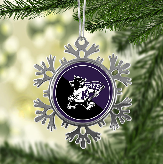 Kansas State University Christmas Ornament - Snowflake Metal