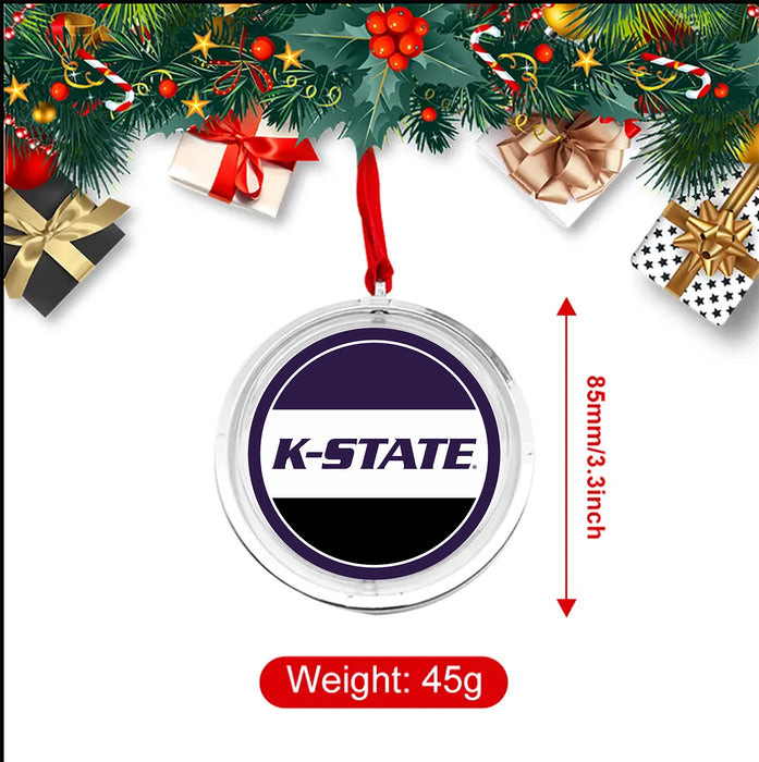 Kansas State University Christmas Reversible Flat Round Ornament