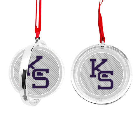 Kansas State University Christmas Reversible Flat Round Ornament