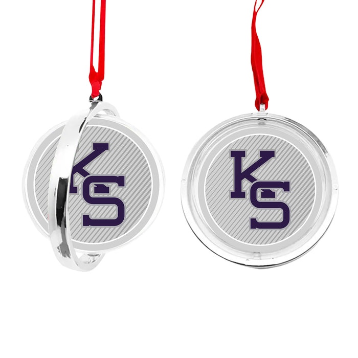 Kansas State University Christmas Reversible Flat Round Ornament