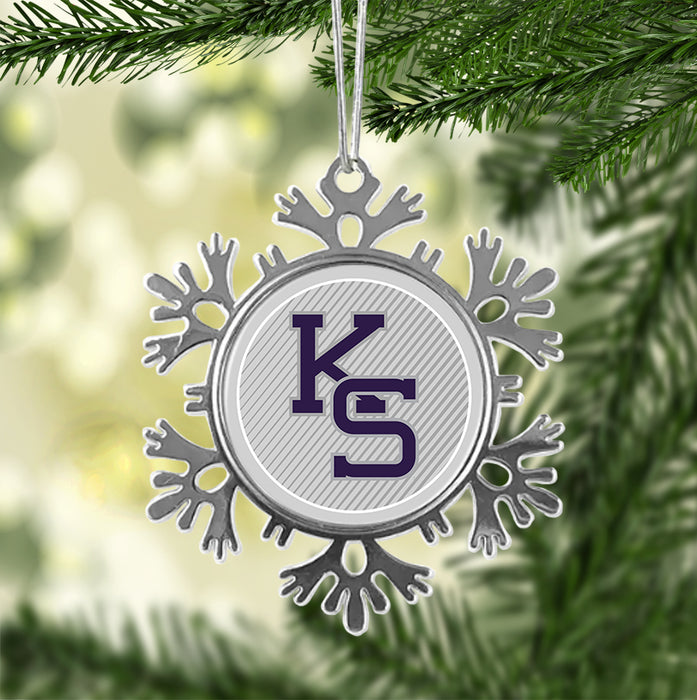 Kansas State University Christmas Ornament - Snowflake Metal