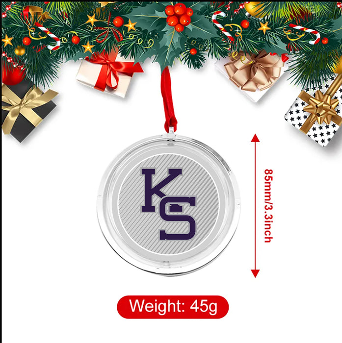 Kansas State University Christmas Reversible Flat Round Ornament